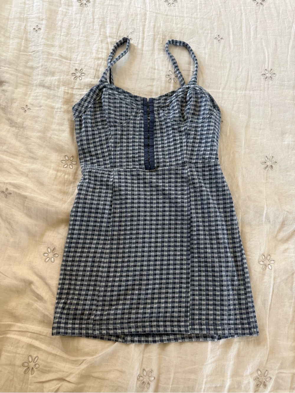 free people navy gingham dress